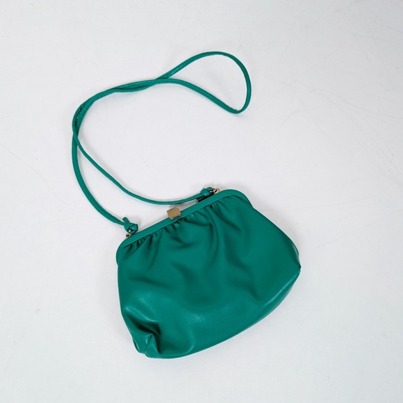 80s Sea-foam Green Handbag Shoulder Crossbody Vintage Clutch Mini Bags Wallet - Picture 1 of 9